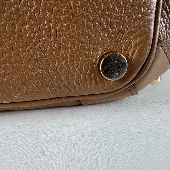 Michael Kors Alamis Bucket Bag Womens Medium Brown Leather Chain Strap Purse - Picture 15 of 16